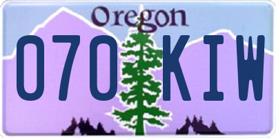 OR license plate 070KIW