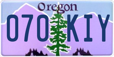OR license plate 070KIY