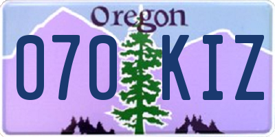 OR license plate 070KIZ