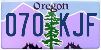 OR license plate 070KJF