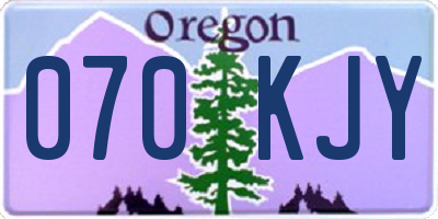 OR license plate 070KJY