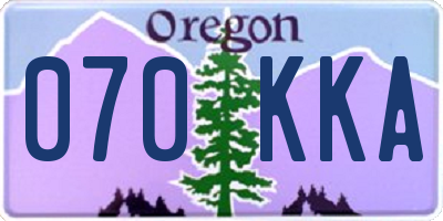 OR license plate 070KKA