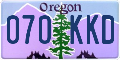 OR license plate 070KKD