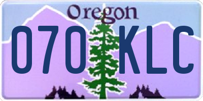 OR license plate 070KLC