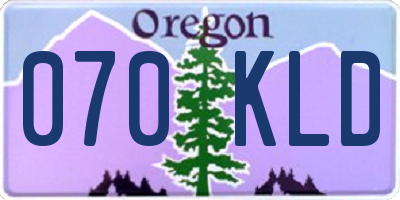 OR license plate 070KLD