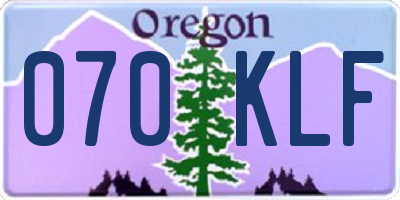 OR license plate 070KLF