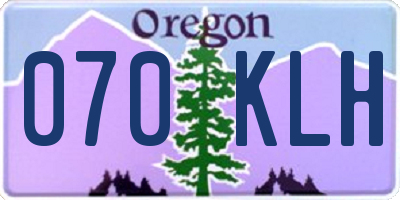 OR license plate 070KLH