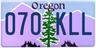 OR license plate 070KLL