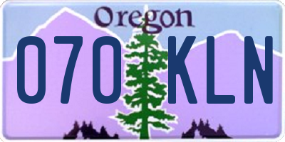 OR license plate 070KLN