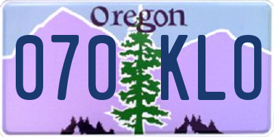 OR license plate 070KLO