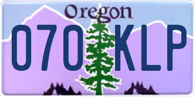 OR license plate 070KLP