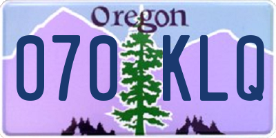 OR license plate 070KLQ