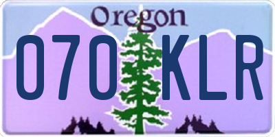 OR license plate 070KLR