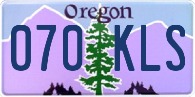 OR license plate 070KLS