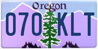 OR license plate 070KLT