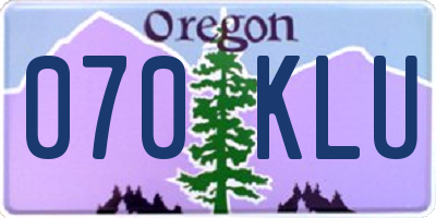 OR license plate 070KLU