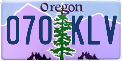 OR license plate 070KLV