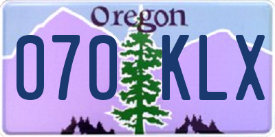 OR license plate 070KLX