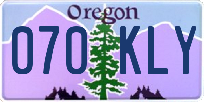 OR license plate 070KLY