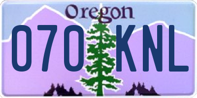 OR license plate 070KNL