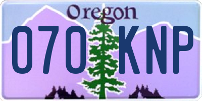 OR license plate 070KNP