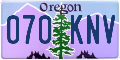 OR license plate 070KNV