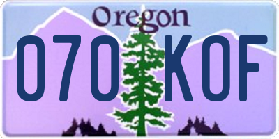 OR license plate 070KOF