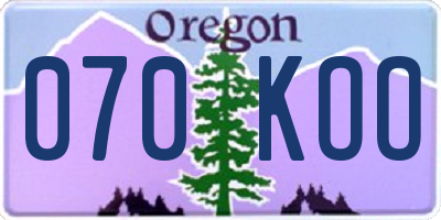 OR license plate 070KOO