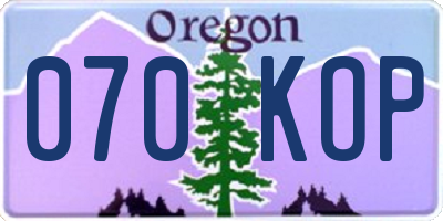 OR license plate 070KOP