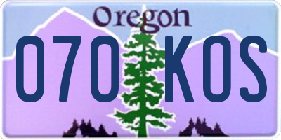 OR license plate 070KOS