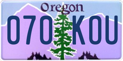 OR license plate 070KOU