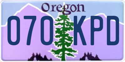 OR license plate 070KPD