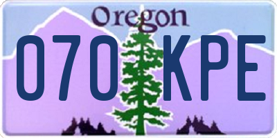 OR license plate 070KPE
