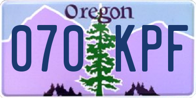 OR license plate 070KPF