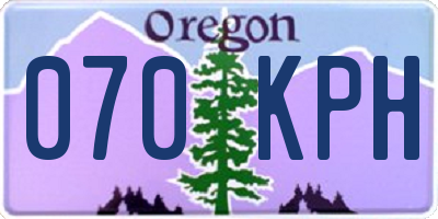 OR license plate 070KPH