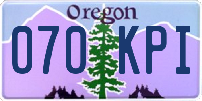 OR license plate 070KPI