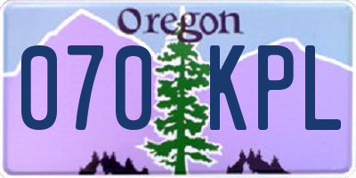 OR license plate 070KPL