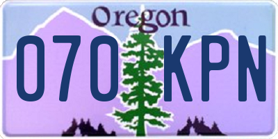 OR license plate 070KPN