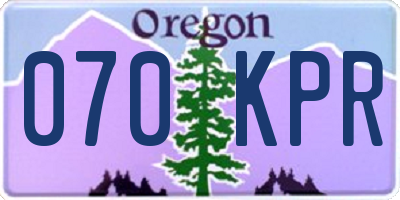 OR license plate 070KPR