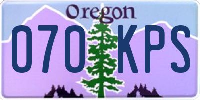 OR license plate 070KPS