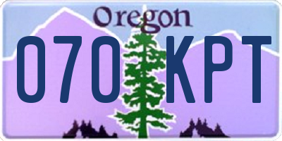 OR license plate 070KPT
