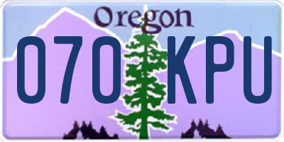 OR license plate 070KPU