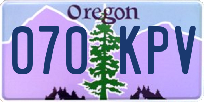 OR license plate 070KPV