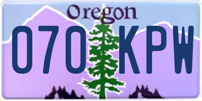 OR license plate 070KPW