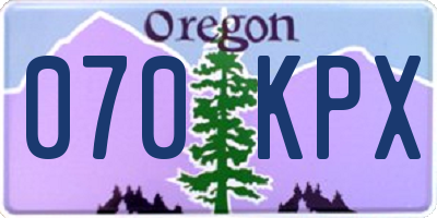 OR license plate 070KPX