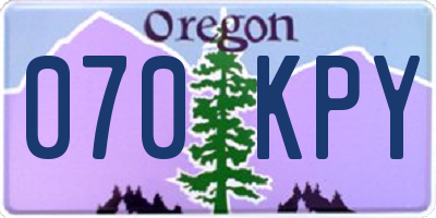 OR license plate 070KPY