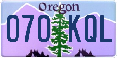 OR license plate 070KQL