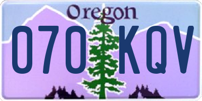 OR license plate 070KQV