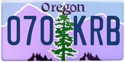 OR license plate 070KRB