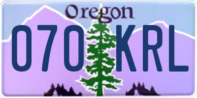 OR license plate 070KRL